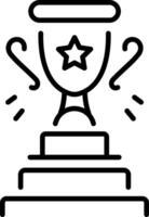 A line style icon of an award trophy showing success strategy vector