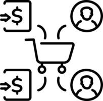Effective selling technique icon in linear style vector