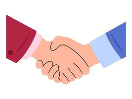 An illustration of a handshake, symbolizing agreement and partnership. This image is perfect for conveying concepts of business deals, collaboration, and professional relationships. vector