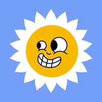 Daisy flower smiling face, cute sunflower emoji for different emotions, great for adding joy to your designs vector