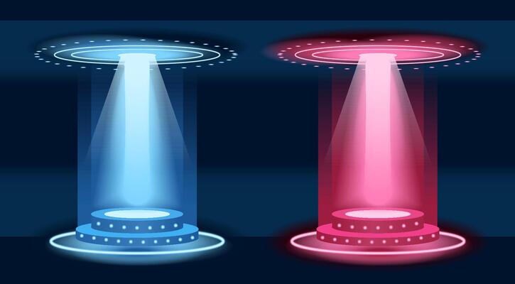 VS, Versus futuristic design. Battle headline template. Futuristic abstract technology background. Circle teleport with sparks on transparent background. Sci-fi concept design. Modern tournament.