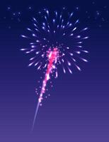 Experience a Spectacular and Vibrant Firework Display in the Night Sky vector