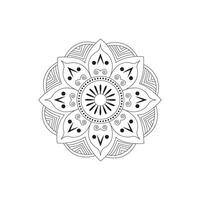 A Intricate Mandala Design with Symmetrical Black and White Patterns Featuring Geometric Motifs and Ornate Linework vector