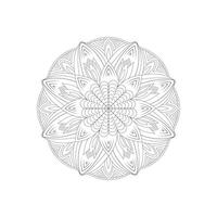 Hand-Drawn Mandala Design with Decorative Borders and Concentric Circles in Black and White for Zen and Spiritual Growth vector