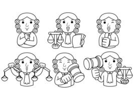 man judge cartoon character line art vector