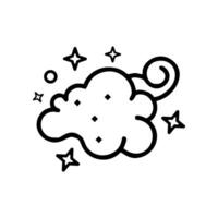A black and white drawing of a cloudy vector