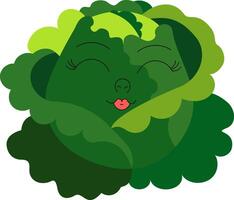 Cabbage in cartoon style vector