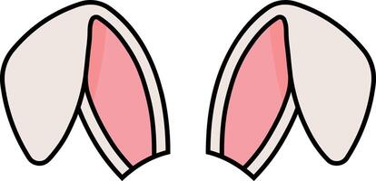 rabbit or hare ears white with pink no background vector