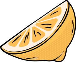 lemon or orange slice with black outline and no background vector