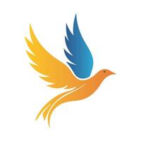 Abstract Bird with Gradient Wings Icon or Logo Design Template vector