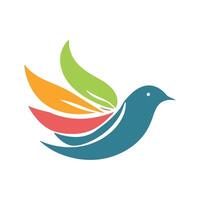 Abstract Bird with Leaf Wings Icon or Logo Design Template vector