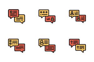 Chat silhouette isolated flat design icon series vector