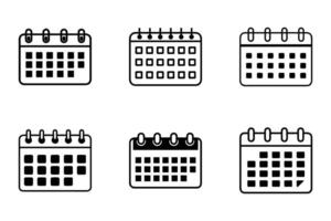 Daily schedule icon pack in minimal line art style vector