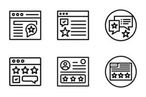 Comment isolated icon collection in flat line art style vector