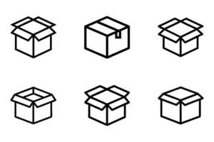 Flat Design Box Icons Line Art Style vector