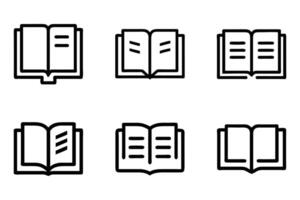 Flat Book Illustrations Isolated Line Icons vector