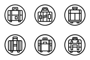 Isolated Luggage Icons Minimal Line Art Style Set vector