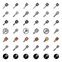 Collection of isolated spatula icons simple illustrations vector