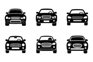 Modern car icon collection silhouettes vector