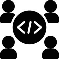 Software Developer, Team, Development Team Glyph Solid Icon vector
