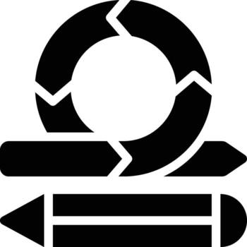 ágil diseño, proyecto diseño, ágil glifo sólido icono vector