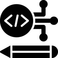 Application Design, System Design, Programming Glyph Solid Icon vector