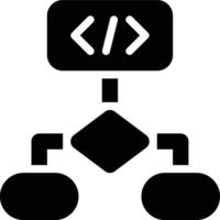Algorithm, Procedure, Flow Chart Glyph Solid Icon vector