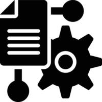Information System, Development, Data Engineering Glyph Solid Icon vector