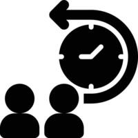 Retrospective, Team, Meeting Glyph Solid Icon vector