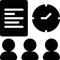 Meeting Minutes, Notes, Meeting Glyph Solid Icon vector