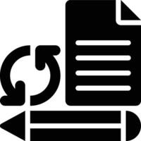 Revision, Correction, Updating Glyph Solid Icon vector