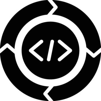 extremo programación, desarrollo de software, programación glifo sólido icono vector