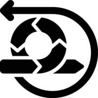 Agile Retrospective, Sprint Retrospective, Agile Glyph Solid Icon vector