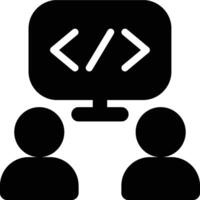 Pair Programming, Programming, Coding Glyph Solid Icon vector