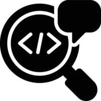 Code Review, Programming, Coding Glyph Solid Icon vector
