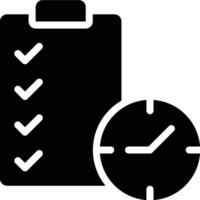 Time Management, Time, Schedule Glyph Solid Icon vector