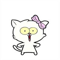 A cartoon cat with a bow on its head video