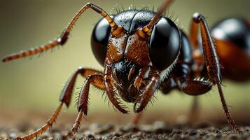 An ant is standing on the ground photo