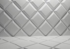3d rendering of a white wall with geometric shapes photo