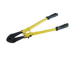 Yellow clipper for cutting isolated on white background photo