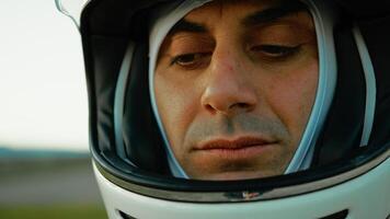 Astronaut With Helmet Pensive On The Continuation Of The Space Mission photo