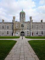 University of Galway, quadrangle in Ireland, historical architecture and landmarks background photo