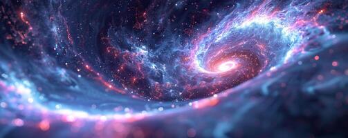 Abstract galaxy nebula spiral swirl space cosmic background stars light universe astronomy exploration science fiction colorful design. photo