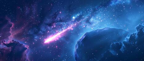 Space comet galaxy cosmos stars nebula vibrant celestial night sky cosmic background photo
