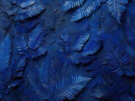 Elegant display of blue fern leaves on a textured background evoking tranquility. photo