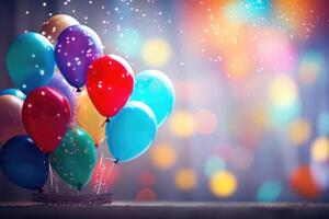Dreamlike Festivities A Gentle, Multicolored Wonderland of Floating Orbs photo