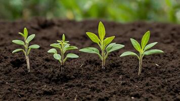 Seedlings sprouting for business growth and sustainable development photo