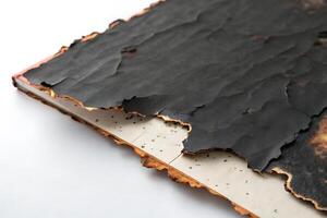Burnt Pages Concept for Business Strategies and Recovery Processes photo