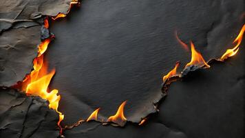Burning Paper Edges Background for Business Advertisement and Presentation photo
