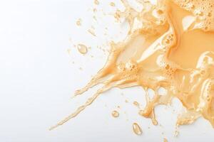 Orange juice splash on white background photo